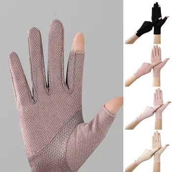 1 пара Весенне-летних тонких перчаток, женские перчатки с сенсорным экраном, Анти-УФ, Дышащие Нескользящие Перчатки для верховой езды, Варежки, аксессуары
