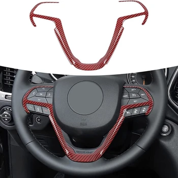 1 шт. Отделка рулевого колеса из красного углеродного волокна, декоративная накладка для аксессуаров Jeep Grand Cherokee 2014-2020 гг.