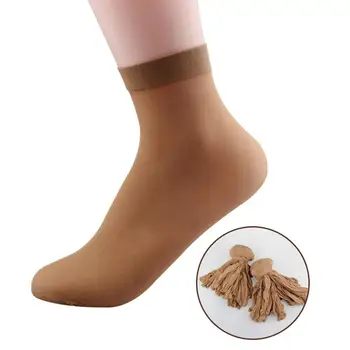 10 Пар женских и мужских одноразовых однотонных шелковых носков на щиколотках для ледовой ванны для ног, горячих тонких прозрачных шелковых носков из хрусталя