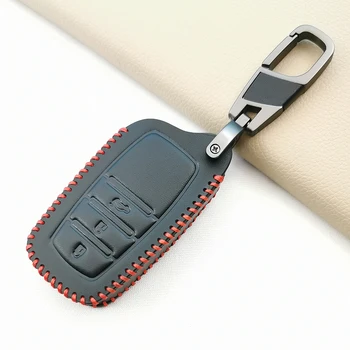 100% Кожаный чехол для ключей от автомобиля Toyota RAV4 Highland Coralla Hilux Fortuner Land Cruiser Camry Crown, аксессуары для брелоков