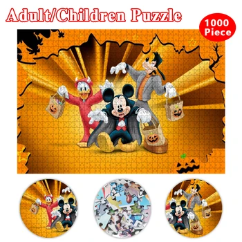 1000 кусочков головоломки Микки Маус и Дональд Дак Бумажные пазлы Развивающая игрушка для взрослых и детей Planet Jigsaw Puzzle Toy
