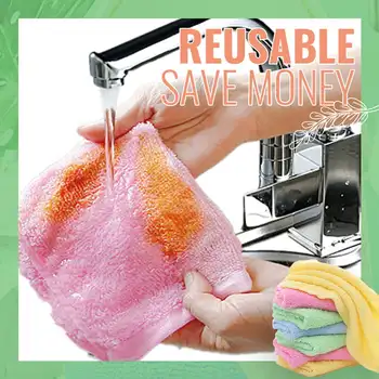 10ШТ Полотенце для мытья посуды из древесного волокна, салфетка для чистки из микрофибры, волшебный ластик, мыло для мытья посуды, бумажные полотенца для кухни, чистка автомобильных стекол