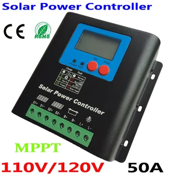 110V 120V Солнечный Контроллер заряда MPPT, Регулятор Заряда Батареи 110V или 120V 50A для Модулей Фотоэлектрических Солнечных Панелей мощностью 6000 Вт, Светодиодного и ЖК-дисплея