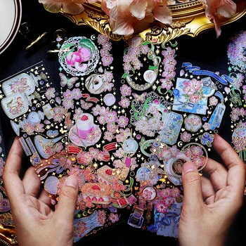 12 упаковок / ЛОТ Серия Sakura Island свежие креативные украшения DIY наклейки для домашних ЖИВОТНЫХ