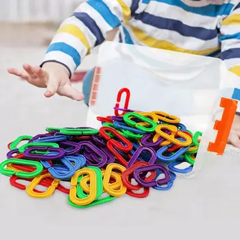 150x C-образный крючок Rainbow C-образные звенья, Взаимозаменяемые с распознаванием цвета, игрушки 