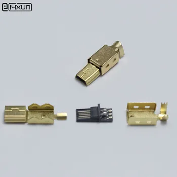 2 комплекта мини-USB 5PIN Сварочный штекер Позолоченные Разъемы 4P USB-разъем 3 в 1 DIY Адаптер