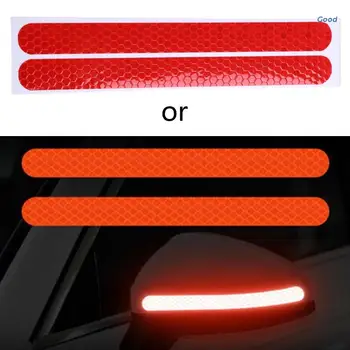 2 шт./компл. Наклейка-отражатель для автомобиля, многоцветная светоотражающая лента для автомобильного зеркала заднего вида, аксессуары для защиты экстерьера автомобиля