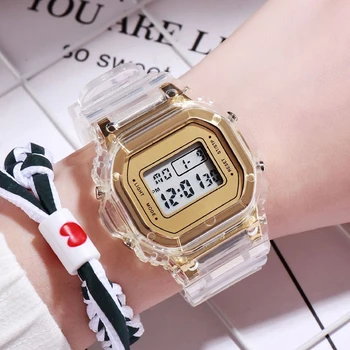 2022 Мужские Женские часы Золотые Повседневные Прозрачные Цифровые спортивные часы Подарочные часы для влюбленных Детские наручные часы Женские часы