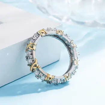 2023 Европейское и американское новое роскошное женское кольцо с блестящим циркониевым крестом, модные простые украшения для рук