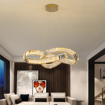 2023 Хрустальная светодиодная люстра для гостиной, спальни, столовой, домашнего освещения, дизайнерского декора в стиле современного искусства, Подвесной потолочный светильник