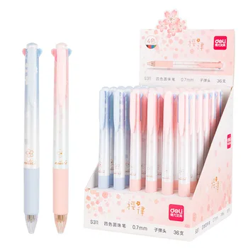 36 шт./лот Kawaii Sakura, 4 цвета, шариковая ручка, милый пресс, шариковые ручки 0,7 мм, Офисные школьные принадлежности для письма