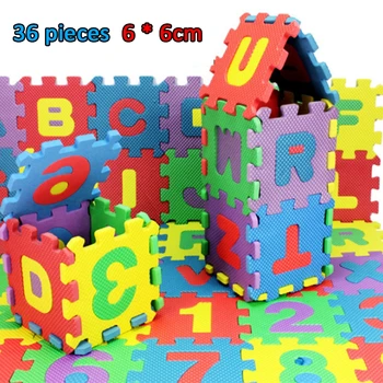 36шт Пазлов Монтессори Для детей от 2 лет, Детские игрушки, Пенопластовый игровой коврик с алфавитными цифрами, Напольный ковер Для детей, развивающие игрушки для малышей