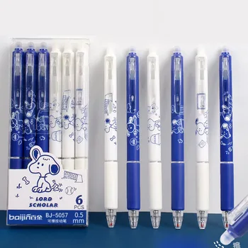 48 шт./лот, креативная стираемая гелевая ручка с собачкой, Милые ручки с нейтральными черными/синими чернилами 0,5 мм, рекламные подарочные Офисные школьные принадлежности