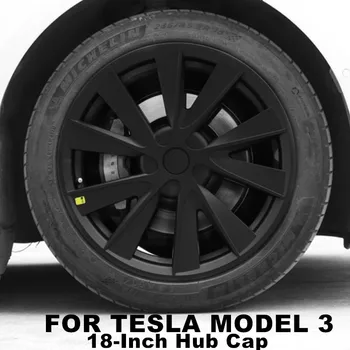 4ШТ Для Tesla Модель 3, 18-дюймовая крышка ступицы, Оригинальная автомобильная замена крышки колеса, Автомобильная крышка ступицы, полное покрытие, модель 3, Аксессуары 2023