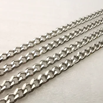 5 метров лот 4,5 мм широкая серебряная бордюрная цепочка Ювелирные изделия DIY Маркировка ожерелья из нержавеющей стали
