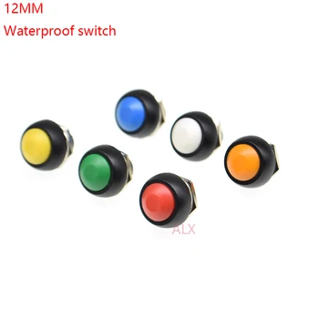 5ШТ PBS-33B 12 мм КРУГЛЫЙ Водонепроницаемый Мгновенный кнопочный переключатель красный/зеленый/желтый/белый/синий 2pin включение/выключение питания С самоустанавливающимся