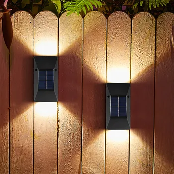 6 светодиодных солнечных ламп Наружные светодиодные фонари IP65 Водонепроницаемые для украшения сада, балкона, двора, уличных настенных светильников, освещения садоводства