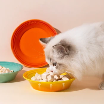 8 Цветов Миска для кошек, корм для щенков, поилки для воды, Керамическая тарелка для питья домашних животных