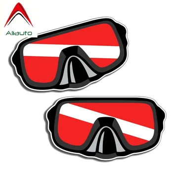 Aliauto 2 X Автомобильная Наклейка Scuba Diver Down Glasses Decoration ПВХ Наклейка Водонепроницаемая для Mazda Cx 5 Gti Vw Golf 5 Nissan, 13см *7см