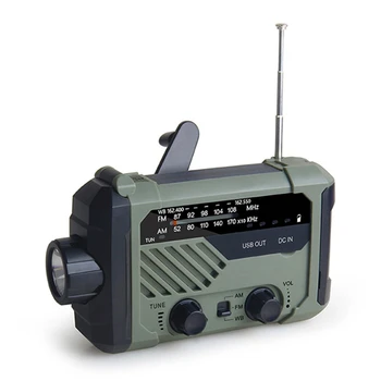 AM / FM NOAA Ручное радио Портативное погодное радио 2000 мАч с солнечной батареей и сигнализацией SOS, лампа для чтения на открытом воздухе