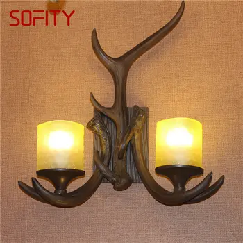 ANITA Modern Antlers Настенное бра, Креативная прикроватная светодиодная лампа для дома, гостиной, спальни, декора крыльца.