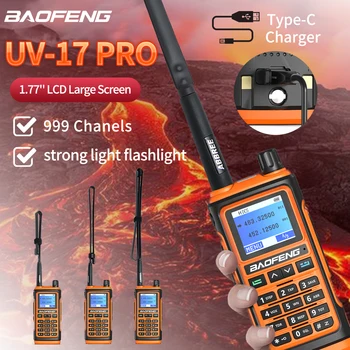 Baofeng UV-17 Pro 10 Вт Портативная Рация Дальнего Действия 16 КМ Портативные Радиолюбители FM Любительского Типа-C Двухстороннее Радио С Тактической Антенной