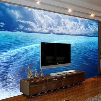 beibehang 3D обои домашний декор Фото Фоновая фотография Пейзаж синего моря badroom Офис Отель большие настенные фрески-3d