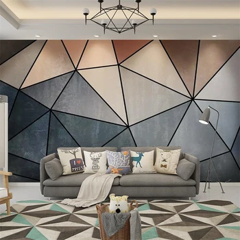 beibehang papel de parede Обои на заказ 3d фрески Скандинавские треугольные обои современные минималистичные геометрические обои для гостиной