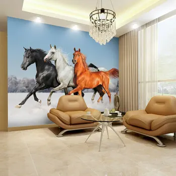 beibehang большие лошади фреска из папье-маше для домашнего декора бумага papel de parede 3d обои для стен 3D обои для стен home decor
