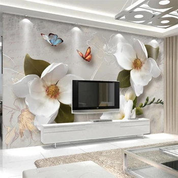 beibehang Индивидуальный большой художник по стене, модное обустройство дома в европейском ретро стиле, диван с большим цветком, ТВ-фон, стена