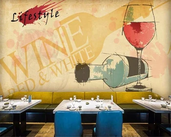 beibehang обои для стен 3D Модные винные фотообои декоративная фреска бар западный ресторан фон 3D обои