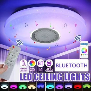 bluetooth rgb музыкальный умный потолочный светильник Потолочная люстра подвесные светильники для домашнего декора на потолке светодиодные светильники бытовая техника