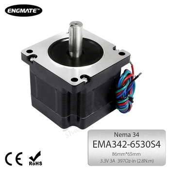 ENGMATE EMA342-6530S4 Шаговый двигатель 2,8 Н.м 1,8 Градуса 4 вывода 65 мм для фрезерного станка с ЧПУ