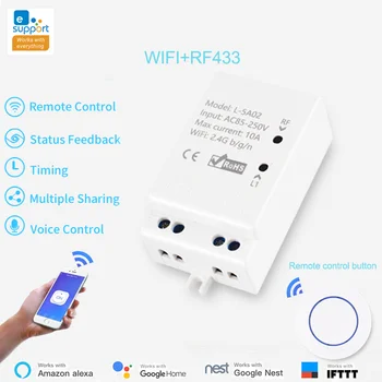 eWeLink Home Smart WiFi RF Беспроводной Переключатель Таймер Голосовое приложение Модуль Дистанционного Управления Работа С Google Home Amazon alexa Google Nest