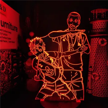 HAIKYUU NISHINOYA И TANAKA Аниме 3D Лампа LED Иллюзия Ночник Лампа для Детской Спальни Декор Красочный Настольный Светильник Манга Подарки