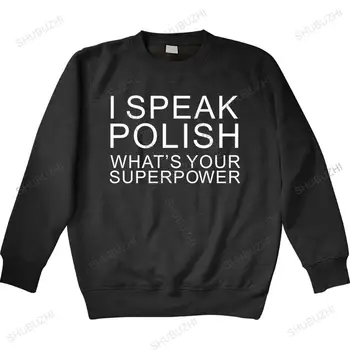 I Speak Polish What Your Superpower Толстовка Polska Kurwa с капюшоном Poland Lewandowski Cool Slim Fit С надписью Animeed теплая толстовка в тонком стиле