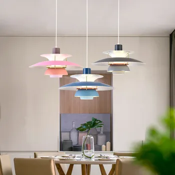 Ins Красочные подвесные светильники с зонтиками Macaron Nordic LED Потолочный светильник Art Decor Hanglamp Светильники Lamparas для гостиной