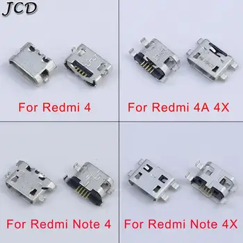 JCD 20ШТ 5pin Mini Micro USB Разъем Для Зарядки Разъем Порта замена ремонтной детали для Xiaomi Redmi 4 4A 4X Примечание 4 4X