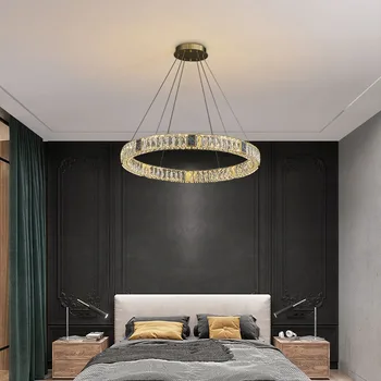 Jmmxiuz 2023 Постмодернистская светодиодная золотая хрустальная люстра освещение спальни, столовой, гостиной, вестибюля, освещения