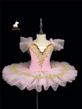 JuJuDance Розово-красная балетная юбка-пачка, балетное платье, детский костюм 