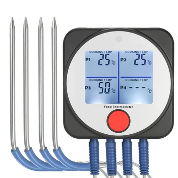 KKmoon WT308B BT Термометр для мяса, умный пищевой термометр с беспроводным пультом дистанционного управления, Таймер-будильник, Большой экран с подсветкой, Приготовление пищи