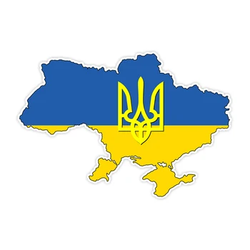 LYKX Съемная Наклейка-Термоаппликация Наклейка Флаг Украины Трезубец Карта Украинского Автомобиля Наклейка на Бампер Заднего Стекла Ноутбука
