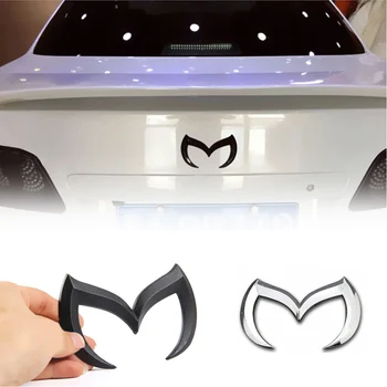 Mazda M Знак Летучей мыши Автомобильные Наклейки Украшения Хвост Автомобиля Наклейки на капот Эмблемы Mazda 6 3 3D Металлический значок M наклейка эмблема зла Черный Серебристый