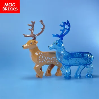 MOC Bricks Животные Олени Олени Лоси Аксессуары для Рождественских подарков Собранные Развивающие Конструкторы Детские Игрушки