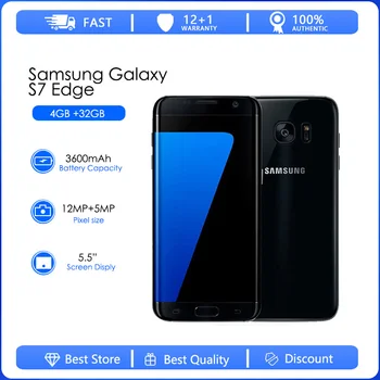 Samsung Galaxy S7 edge G935F G935FD G935AT Восстановленный-Оригинальный Разблокированный 5,5-дюймовый 32 ГБ 4 ГБ оперативной памяти 4G 12.0 MP Камера Восьмиядерный Телефон