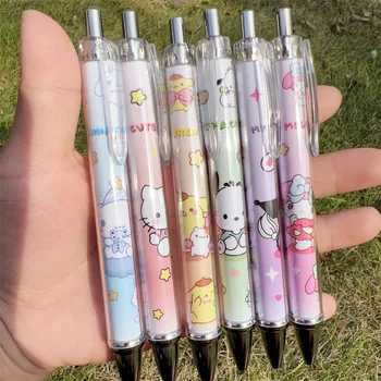 Sanrio 6-12 шт Гелевая ручка Kawaii Canetahello Kitty, высококачественные студенческие креативные канцелярские принадлежности, Канцелярские принадлежности для подписи, Оптовая продажа