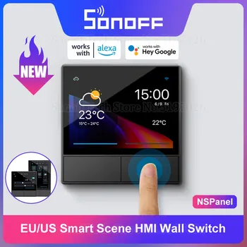 SONOFF NSPanel Smart Scene Настенный выключатель HMI ЕС / США Панель С Несколькими Режимами Управления Термостатом Отображение погоды в режиме реального времени через приложение eWeLink