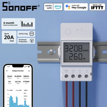SONOFF POW Elite 16A/20A Измеритель мощности Smart Switch Wifi Умный Дом ЖК-экран Монитора Работает С приложением Alexa Google Home eWeLink