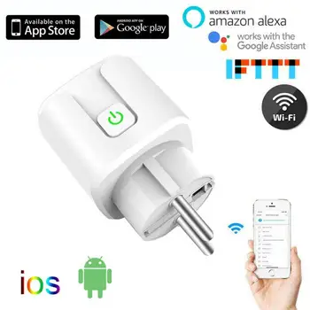 tuya wifi smart plug socket 20a eu smart power socket eu, умный беспроводной пульт дистанционного управления с таймером, продукты smart life app Fire R