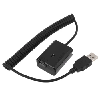 USB/D-TAP к NP-FW50 Заменителю Фиктивного аккумулятора Пружинный Кабель Питания для камеры Sony A7 A7RII A6500 A6400 A6300 A6100 A6000